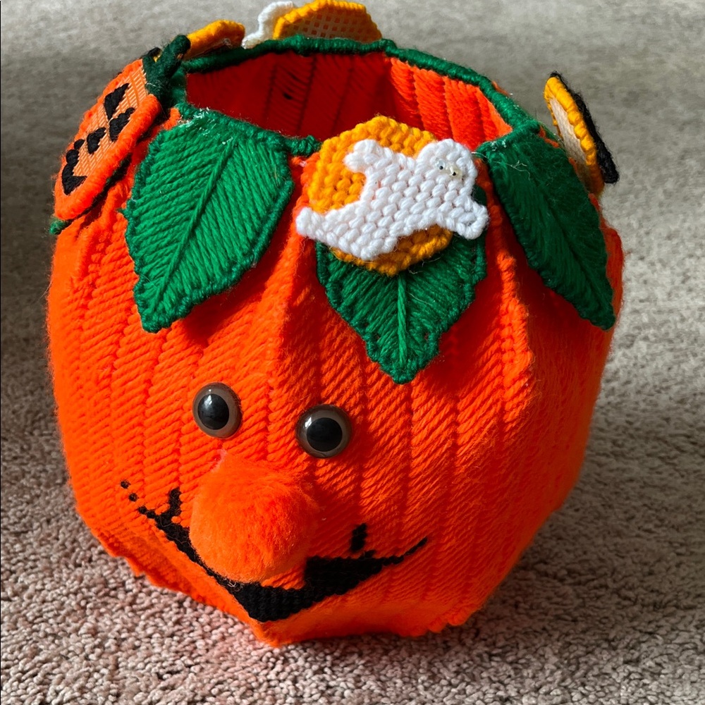 Vintage Pumpkin Halloween Container